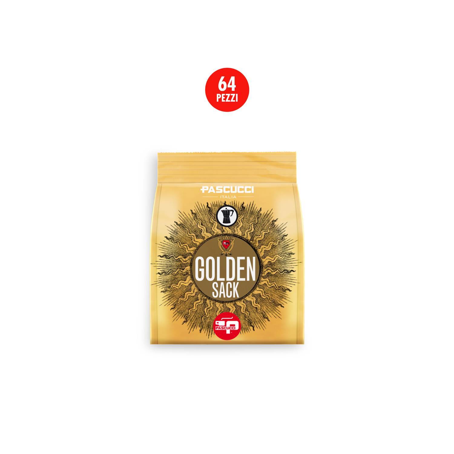 Caffè Golden Sack macinato Moka 70 g (64 pezzi) - Caffè Pascucci  Torrefazione